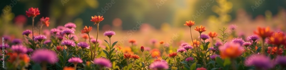 Soft focus of colorful heather and wildflowers, nature, autumn leaves, blooming Soft focus of colorful heather and wildflowers, nature, autumn leaves, blooming