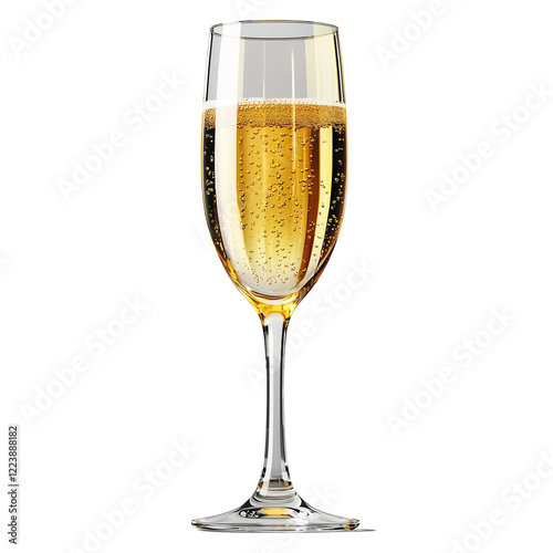 Wallpaper Mural Yellow golden champagne glass isolated on transparent background, festive celebration isolated  Torontodigital.ca