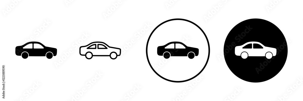 Car icon vector. car sign and symbol. small sedan Car icon vector. car sign and symbol. small sedan