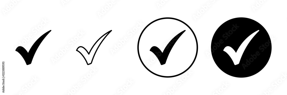 Check mark icon vector. Tick mark sign and symbol Check mark icon vector. Tick mark sign and symbol