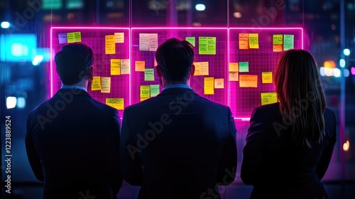 Teamwork, Strategy, and Neon Nights: A Business Brainstorming Session