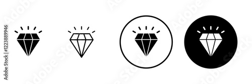 Diamond icon vector. diamond gems sign and symbol