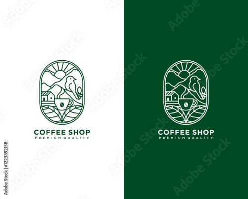 Green coffee shop logo