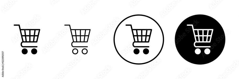 Shopping icon vector. Shopping cart sign and symbol. Trolley icon Shopping icon vector. Shopping cart sign and symbol. Trolley icon