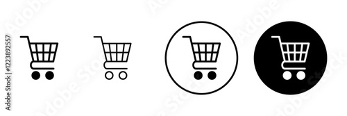 Shopping icon vector. Shopping cart sign and symbol. Trolley icon