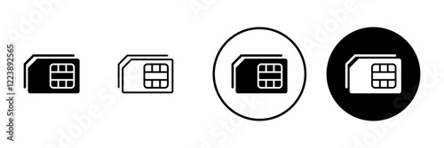 Sim card icon vector. dual sim card sign and symbol