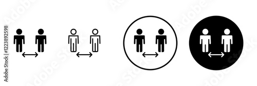 Social distance icon vector. social distancing sign and symbol. self quarantine sign