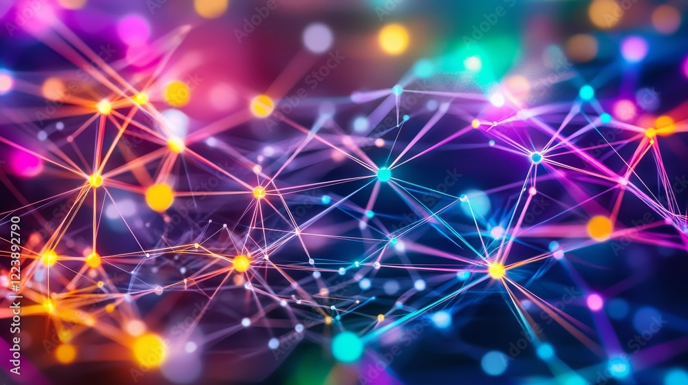 Electrifying Visual of Connections in Cyberspace with Vibrant Colors and Lights Electrifying Visual of Connections in Cyberspace with Vibrant Colors and Lights