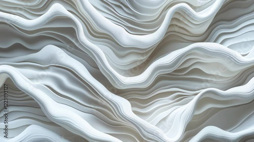 White Wave Fabric Background with Fluid Motion for Elegant and Modern Designs