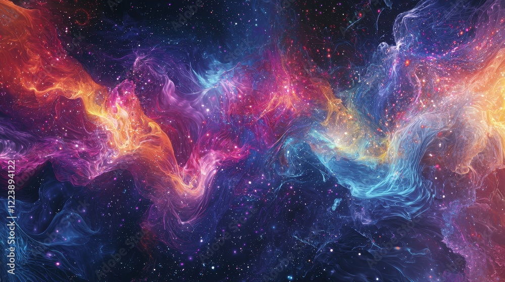 Radiant Digital Pathways Showcasing Depth in a Cosmic Abstract Background Radiant Digital Pathways Showcasing Depth in a Cosmic Abstract Background