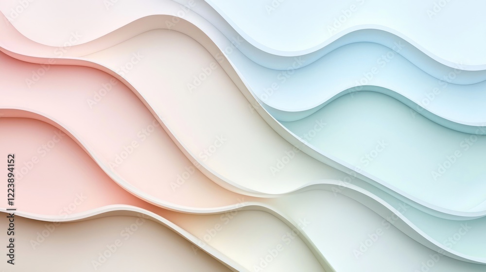 A minimalist geometric pattern with clean lines and soft pastel shades