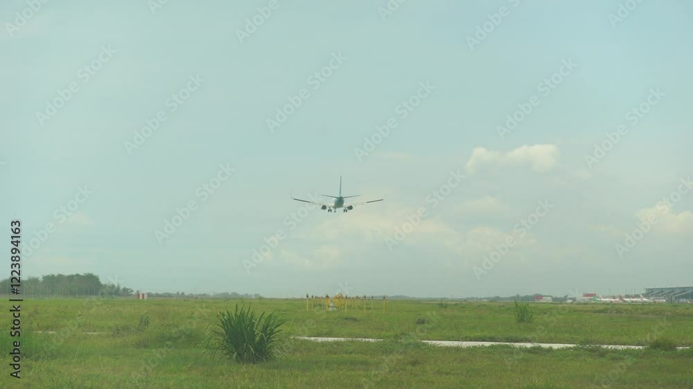 Garuda Indonesia plane lands at the airport in 2019 Garuda Indonesia plane lands at the airport in 2019