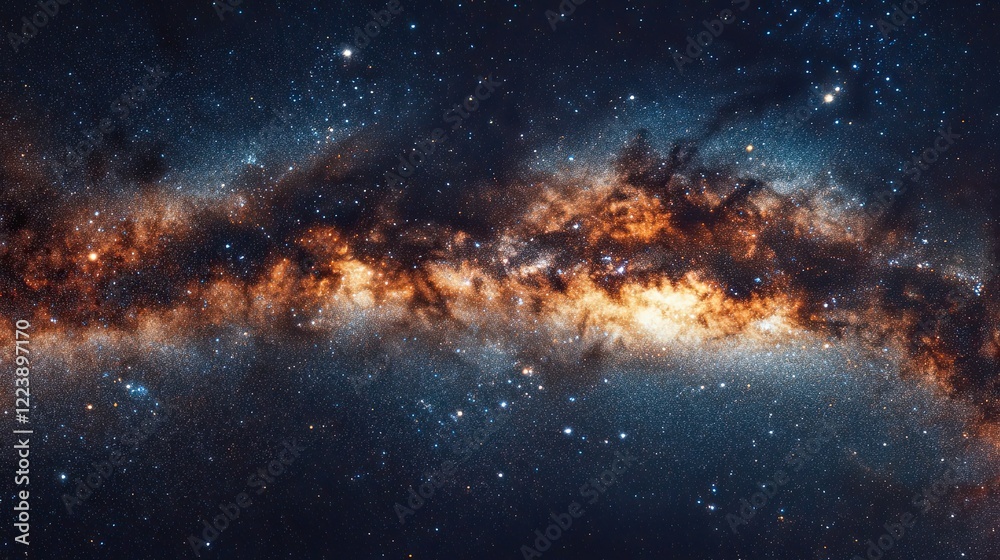 Fototapeta premium Celestial View of the Milky Way Arching Across Desert