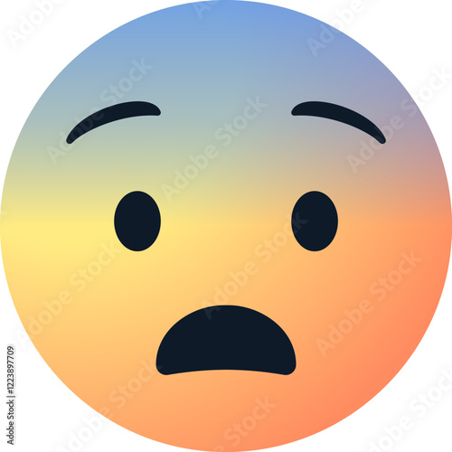 scared emoji with surprised face emoticon | fear, concern, anxiety, shock, worry reaction | sick emotion. vector illustration