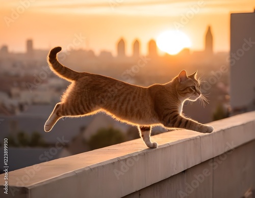 Cute Cat Doing Parkour On A Roof