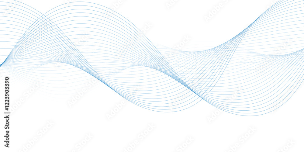 Abstract wave element for design. Digital frequency track equalizer. Stylized line art background. Vector illustration. Wave with lines created using blend tool. Curved wavy line, smooth stripe. Abstract wave element for design. Digital frequency track equalizer. Stylized line art background. Vector illustration. Wave with lines created using blend tool. Curved wavy line, smooth stripe.