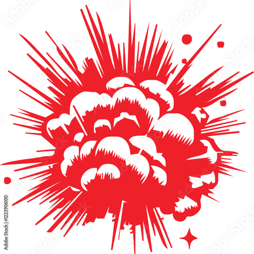 explotion smoke firecartoon illustration.