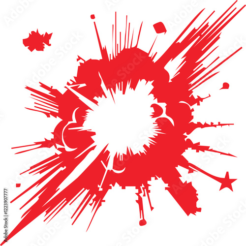explotion smoke firecartoon illustration.