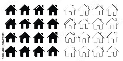 home icons set vector illustrations.