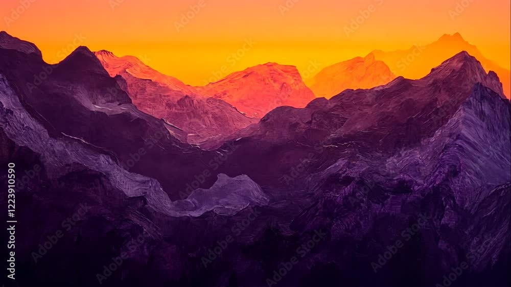 Vibrant sunset sky with glowing orange tones and dramatic clouds. Vibrant sunset sky with glowing orange tones and dramatic clouds.