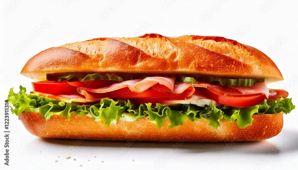 baguette sandwich isolated on white background baguette sandwich isolated on white background