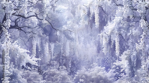 mystical pattern depicting enchanted forest