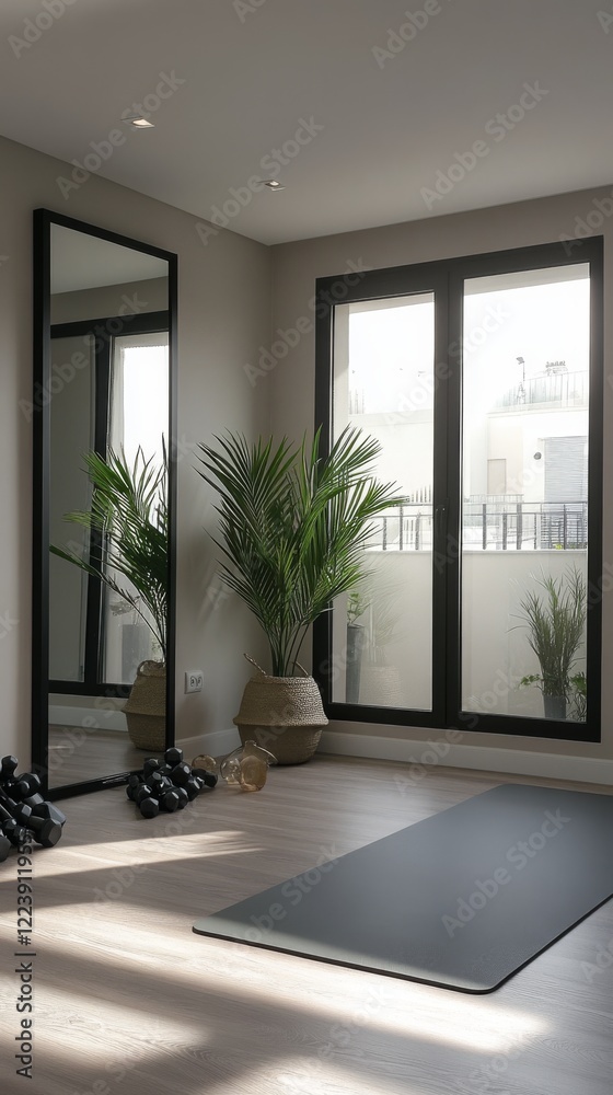 Fototapeta premium Bright Minimalist Home Gym