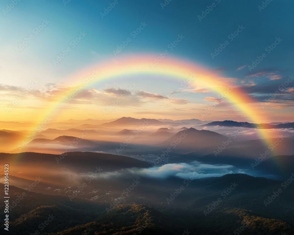 A symbolic rainbow bridge crossing a valley of acceptance. A symbolic rainbow bridge crossing a valley of acceptance.