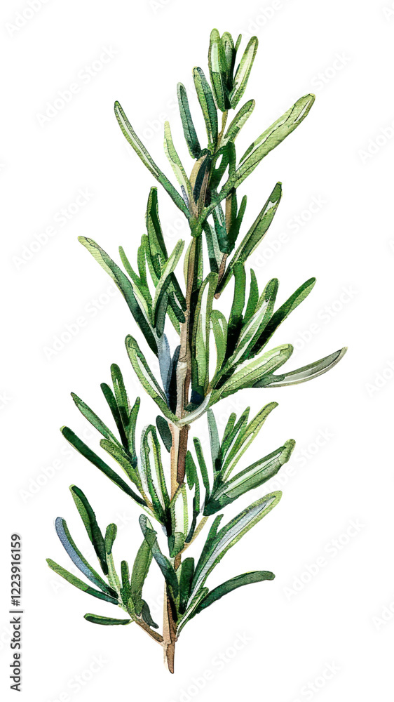 Fototapeta premium PNG An isolated fresh rosemary illustration herbal leaves.