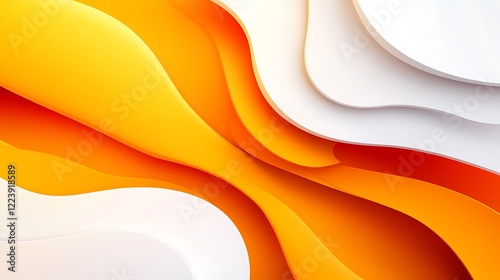 Abstract Orange White Waves Pattern Design