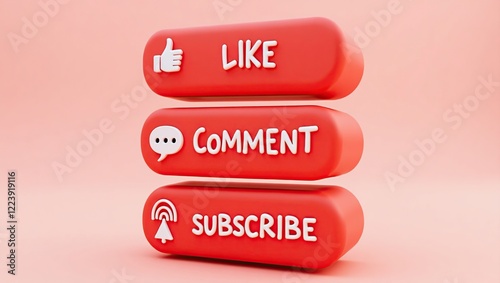 Red buttons display like comment and subscribe options