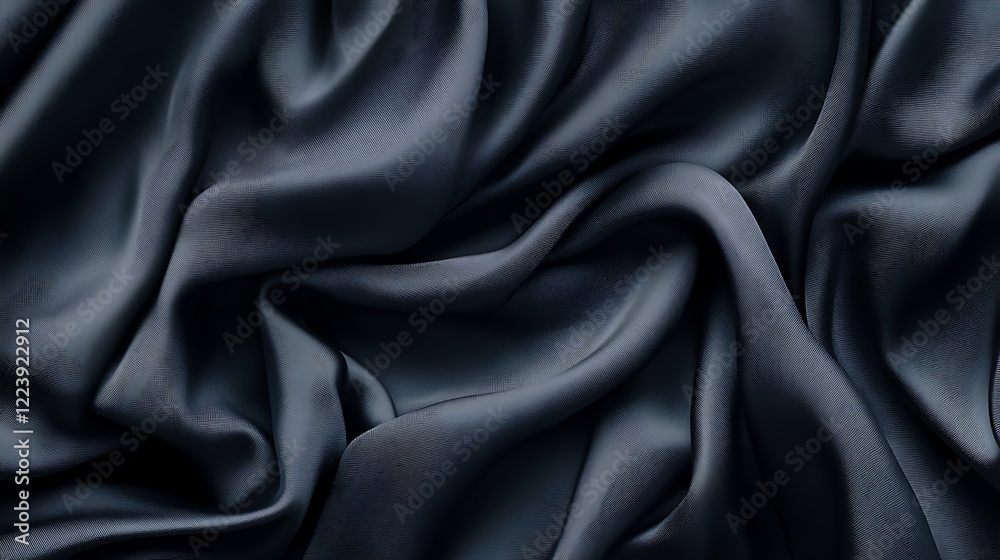 Obraz premium Dark Draped Silk Fabric Showing Soft Waves