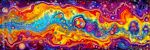 Colorful Abstract Acrylic Swirl Paint Art. Texture Background With Artistic Pattern. Fluid Art.