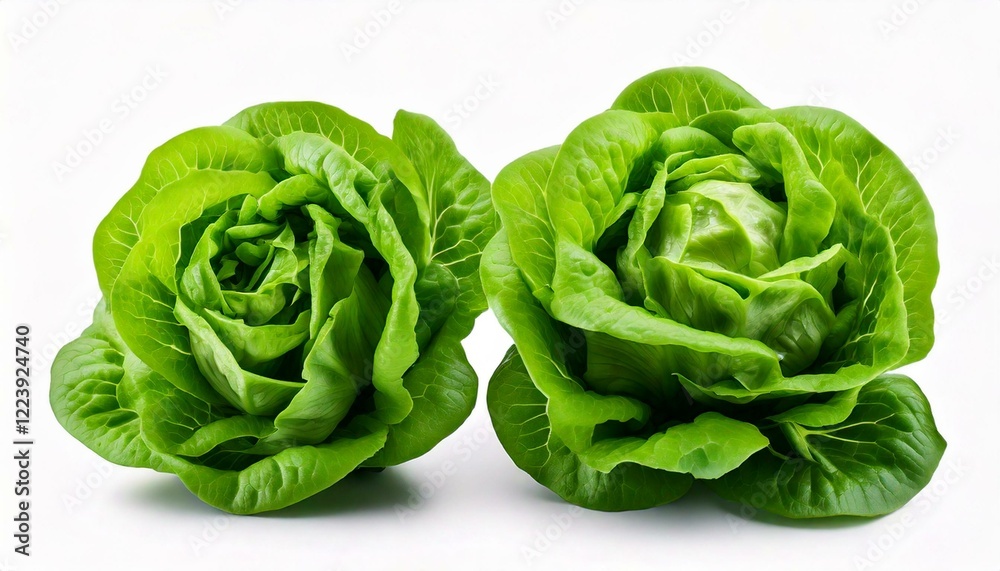 Fototapeta premium Green butterhead lettuce isolated on white background
