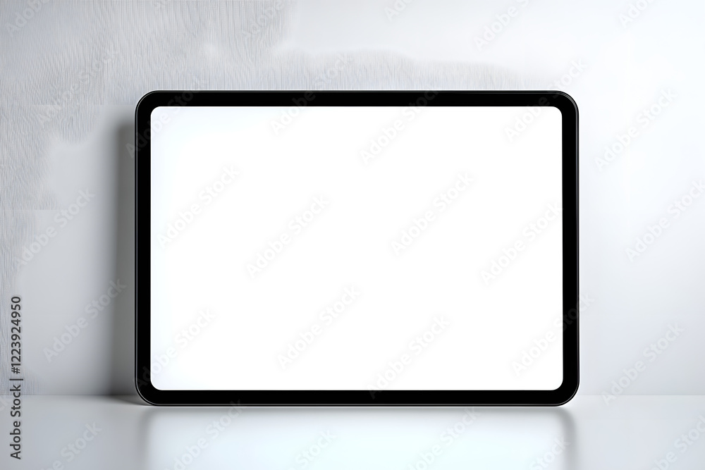 Tablet Screen Displays Blank White Space Tablet Screen Displays Blank White Space