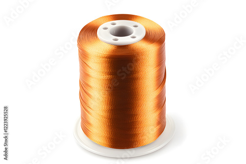 Shiny Orange Thread Reels Close Up photo