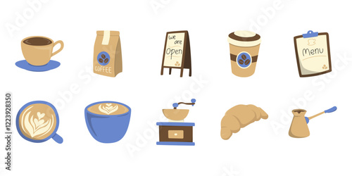 Coffee Caffe Illustration Set