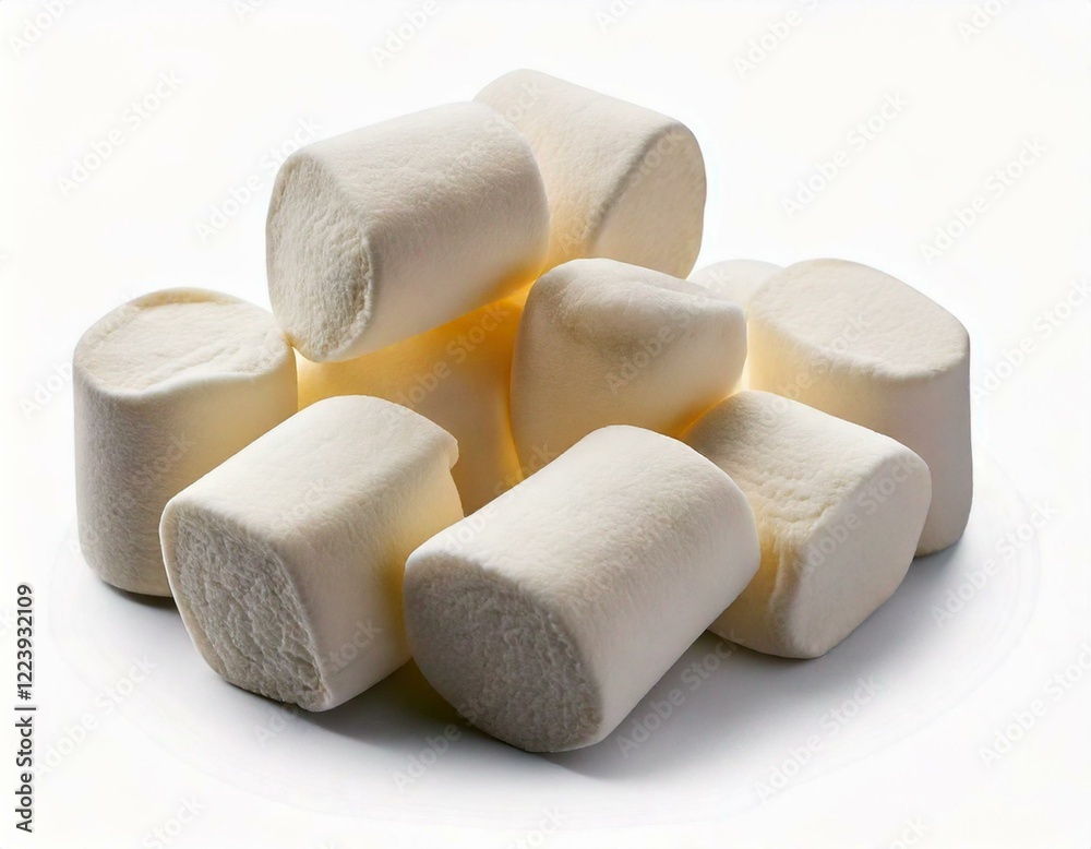 Firefly Marshmallows isolated on white background Firefly Marshmallows isolated on white background