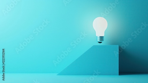 Obraz na płótnie A glowing light bulb with a modern design glowing brightly in a minimalist setting w salonie
