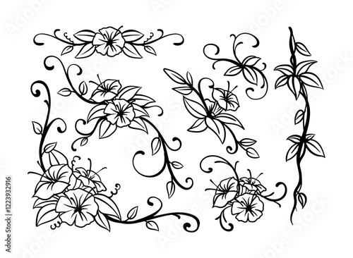 Liana Swirl Flower Vector