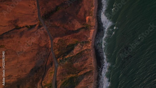 Bodega Bay windy scenic coastal highway Bolinas Sonoma Coast State Park Pacific Ocean California aerial drone birds eye forward up motion golden sunset Fort Ross Redwood Point Reyes Salmon Creek