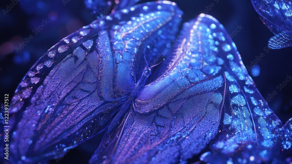 Obraz premium Enchanted Blue Butterflies: A Dreamlike Close-Up