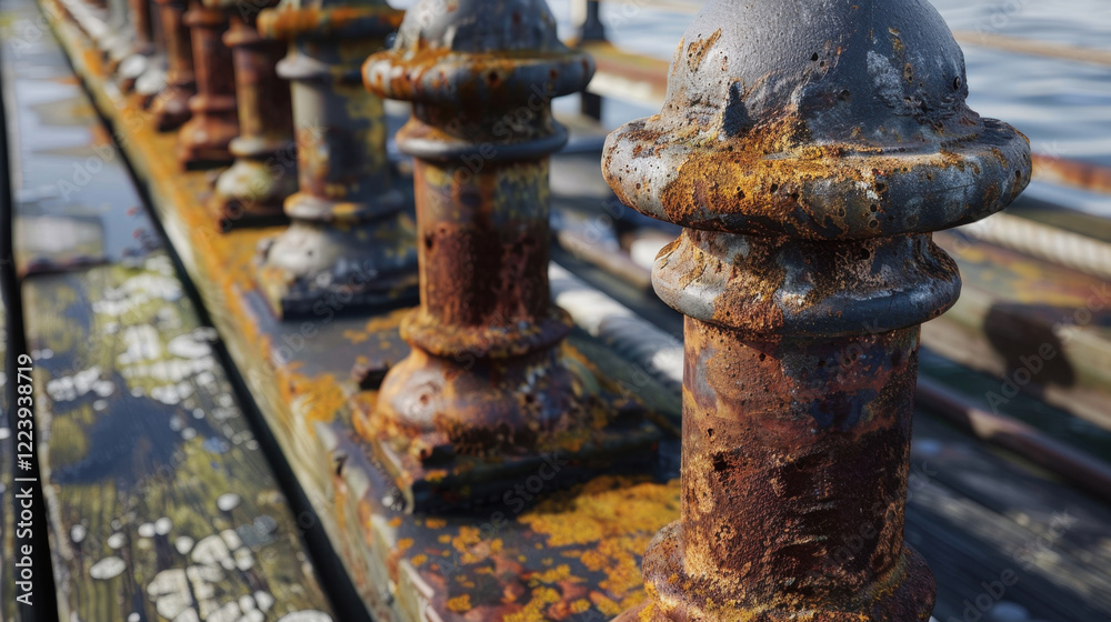Harbor Bollard: A heavy-duty, short post made of cast iron or steel, designed to securely fasten ships at docks, preventing movement during port operations. Harbor Bollard: A heavy-duty, short post made of cast iron or steel, designed to securely fasten ships at docks, preventing movement during port operations.