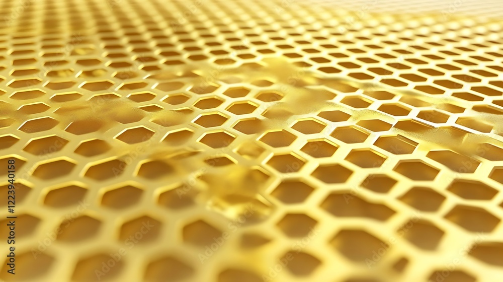 Golden Hexagonal Grid Abstract Pattern Design Golden Hexagonal Grid Abstract Pattern Design
