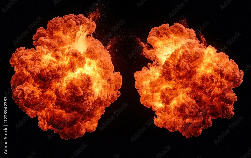 Fiery Explosions with Intense Heat and Dynamic Motion Fiery Explosions with Intense Heat and Dynamic Motion