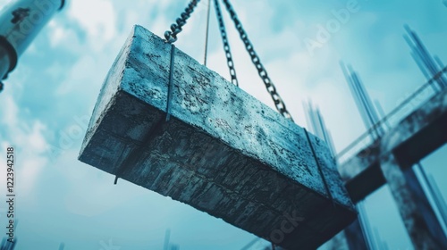 Construction Crane Counterweight: A solid block, typically made of concrete or steel, placed to counterbalance crane arms and provide the necessary stability during lifting.
