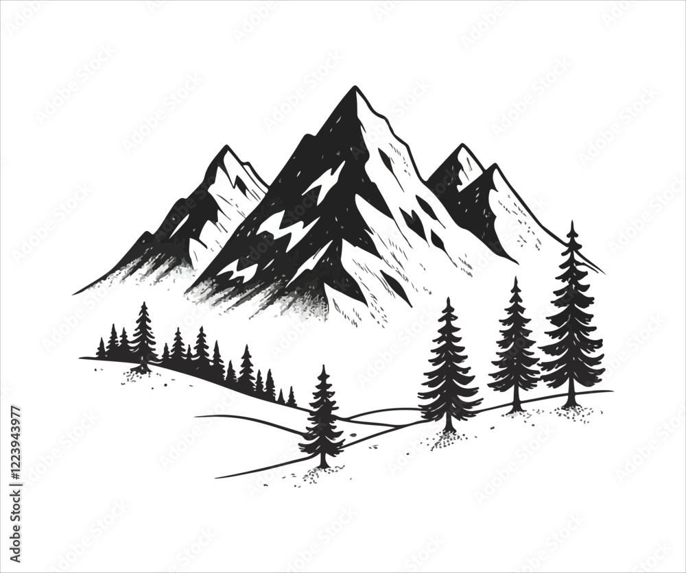 Fototapeta premium Mountain silhouete design vector illustration