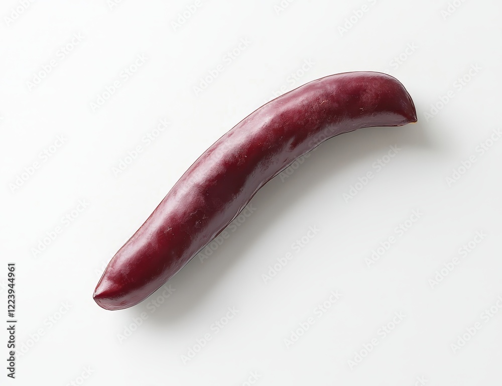 Single ripe red eggplant on white background. Single ripe red eggplant on white background.
