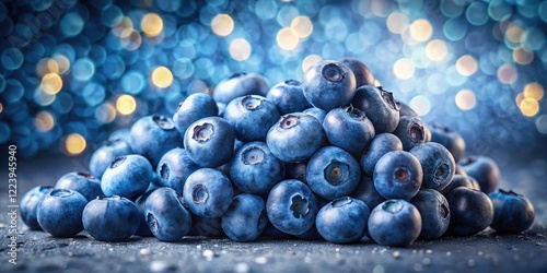 Wallpaper Mural Fresh Blueberries Bokeh Effect - Vibrant Deep Blue Fruits with Powdery Coating and Soft Gray Background for Stunning Culinary and Nature Photography Torontodigital.ca