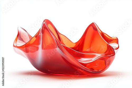 Abstract Red Glass Sculpture photo